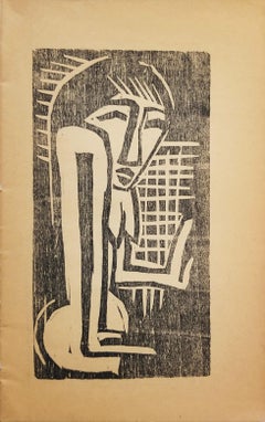 Stehendes nacktes Mädchen im Profil (Standing Naked Girl in Profile) /// Holzschnitt