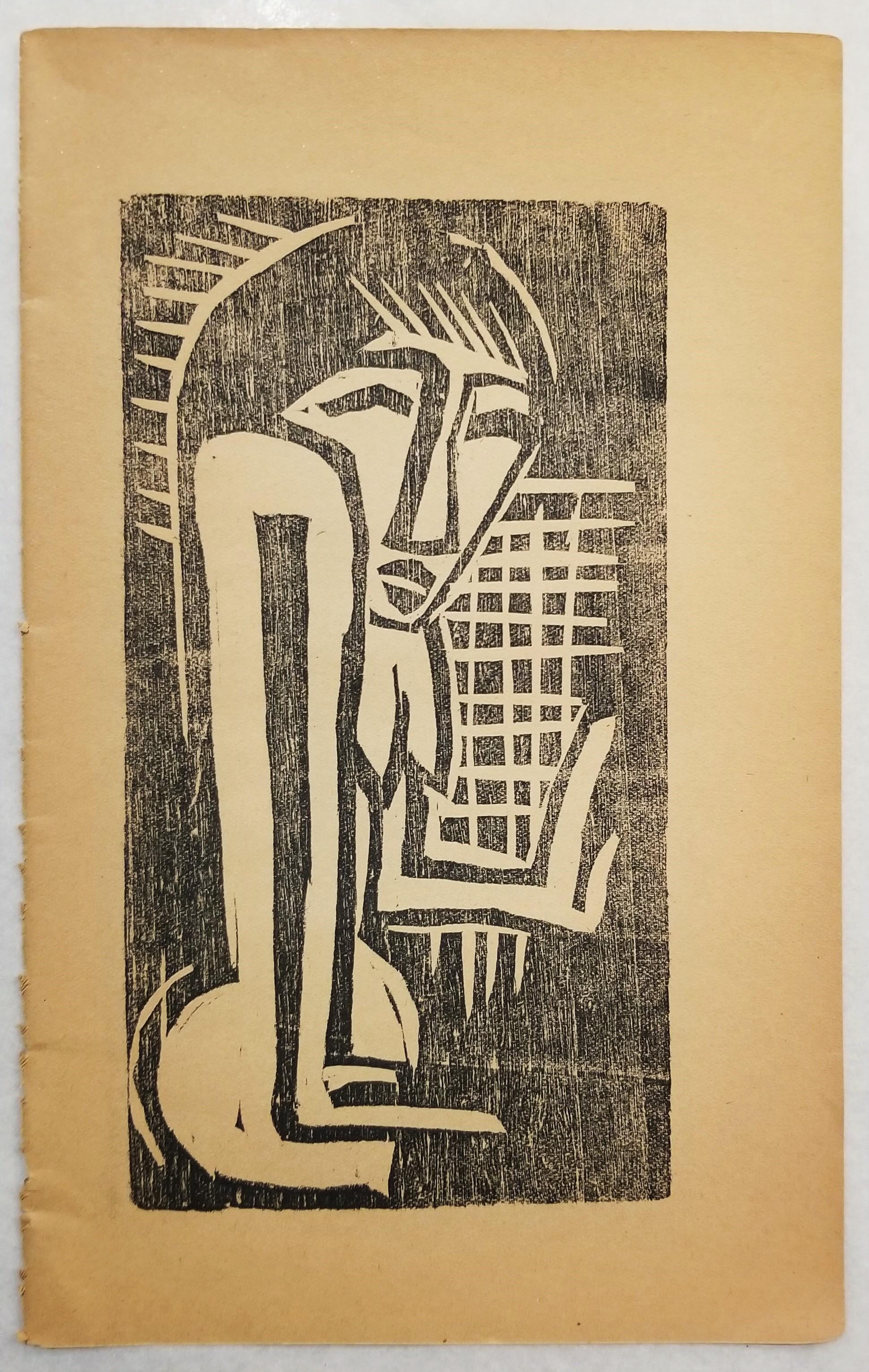 Stehendes nacktes Mädchen im Profil (Standing Naked Girl in Profile) /// Woodcut - Expressionist Print by Karl Schmidt-Rottluff