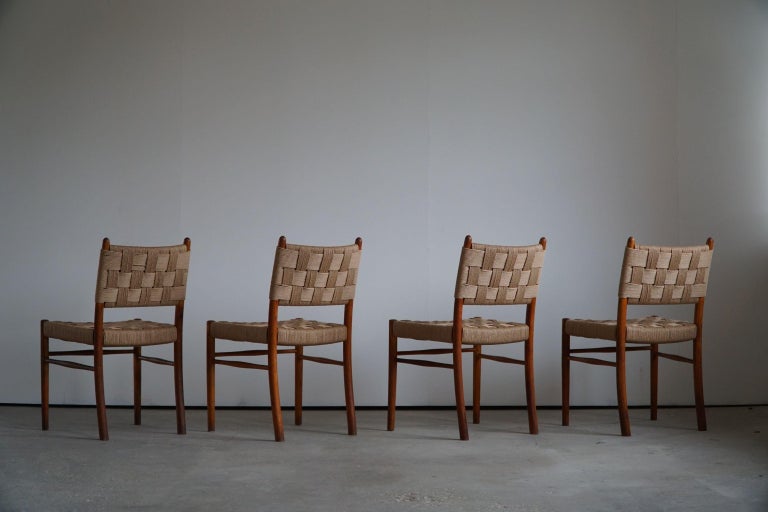 Karl Schrøder, Set of 4 Dining Chairs for Fritz Hansen, 