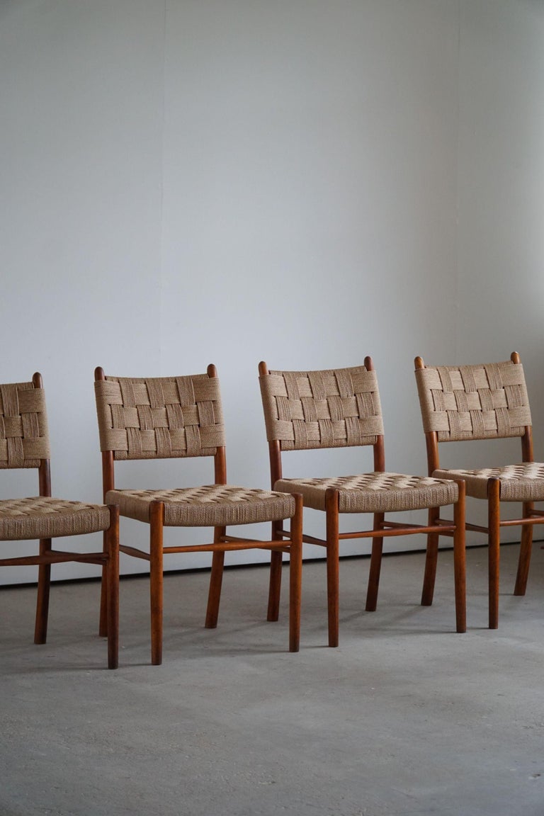 Art Deco Karl Schrøder, Set of 4 Dining Chairs for Fritz Hansen, 