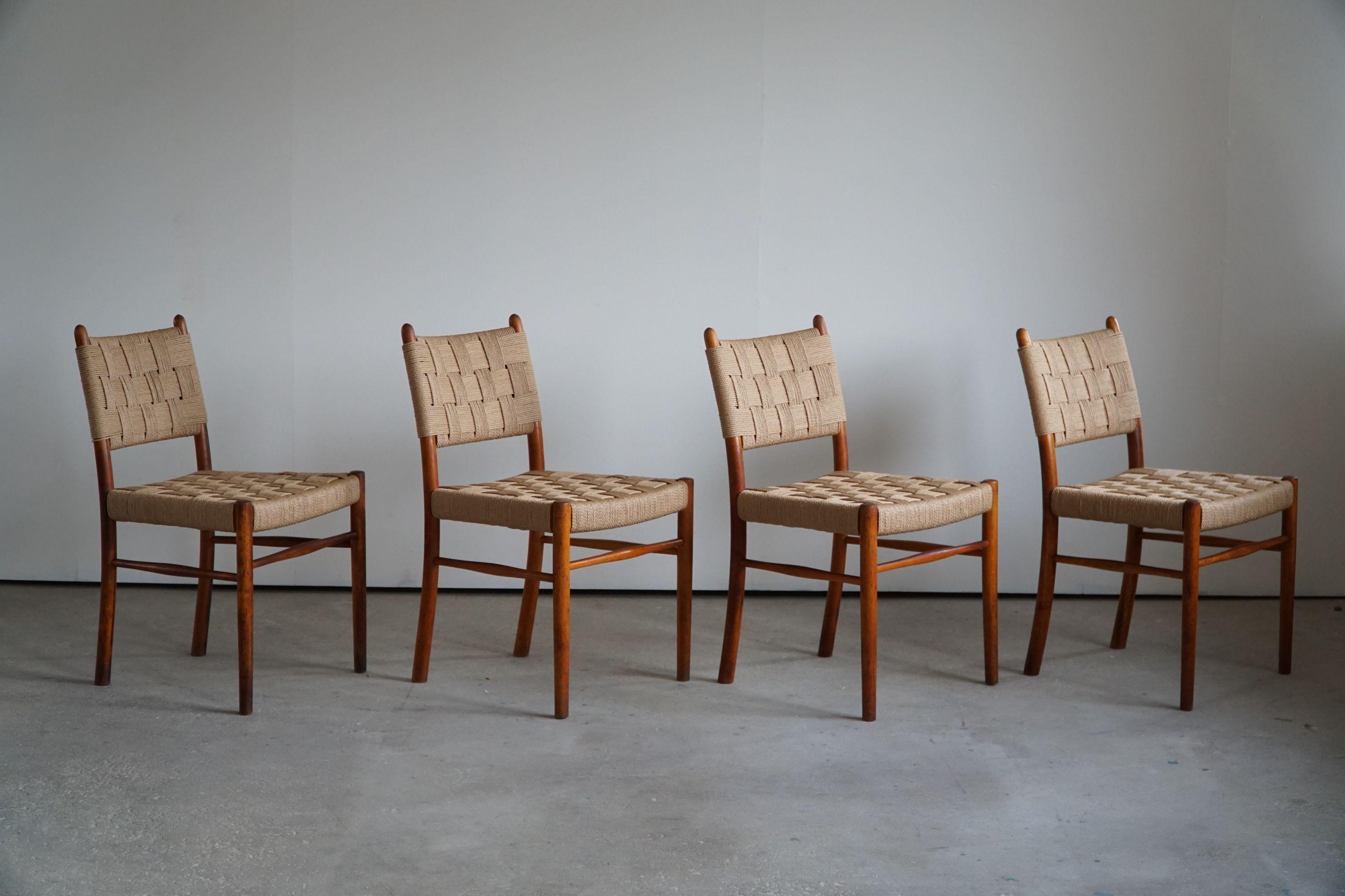 Karl Schrøder, Set of 8 Dining Chairs for Fritz Hansen, Model 1462 & 1572, 1930s 9