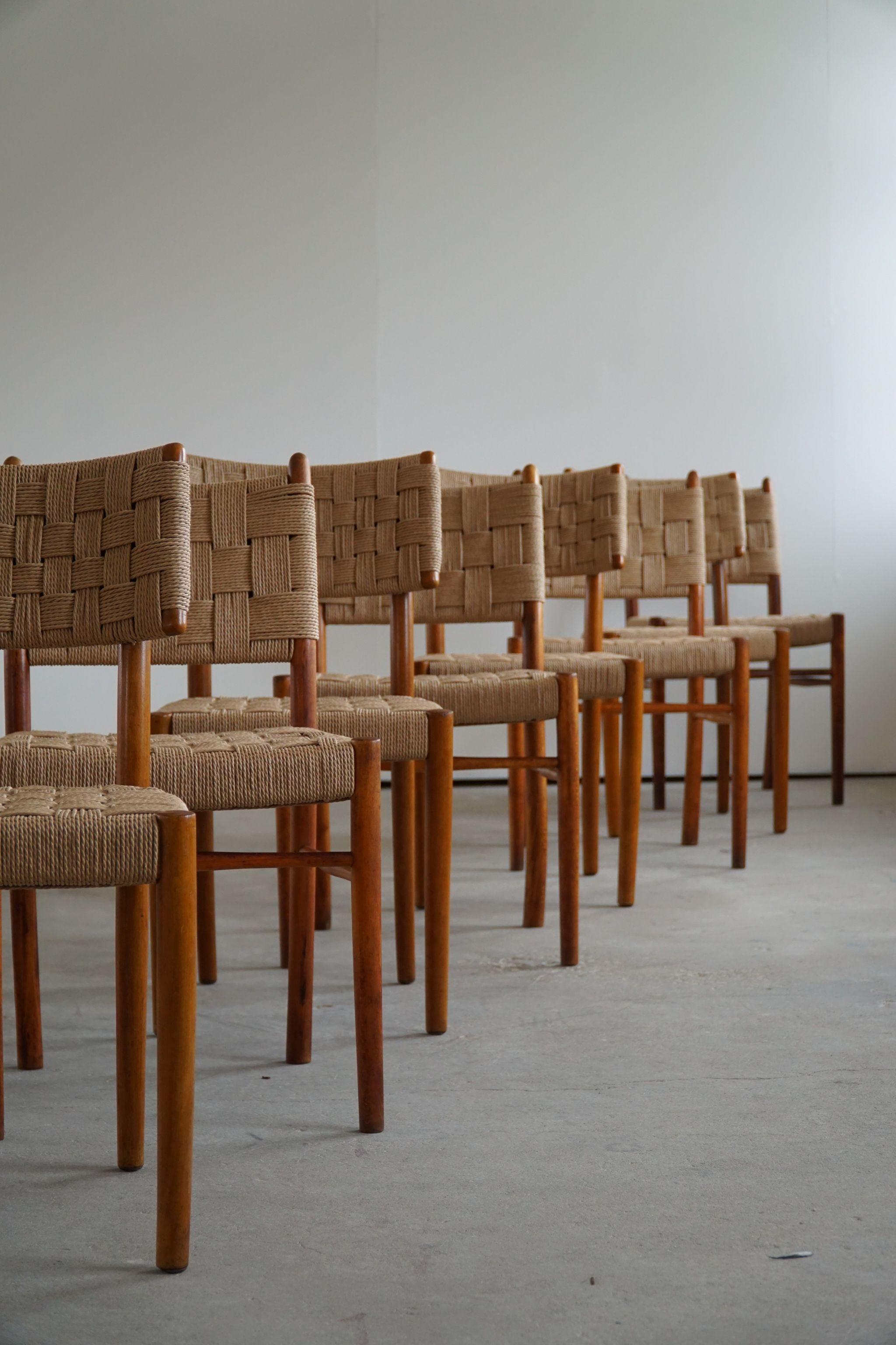 Karl Schrøder, Set of 8 Dining Chairs for Fritz Hansen, Model 1462 & 1572, 1930s 11