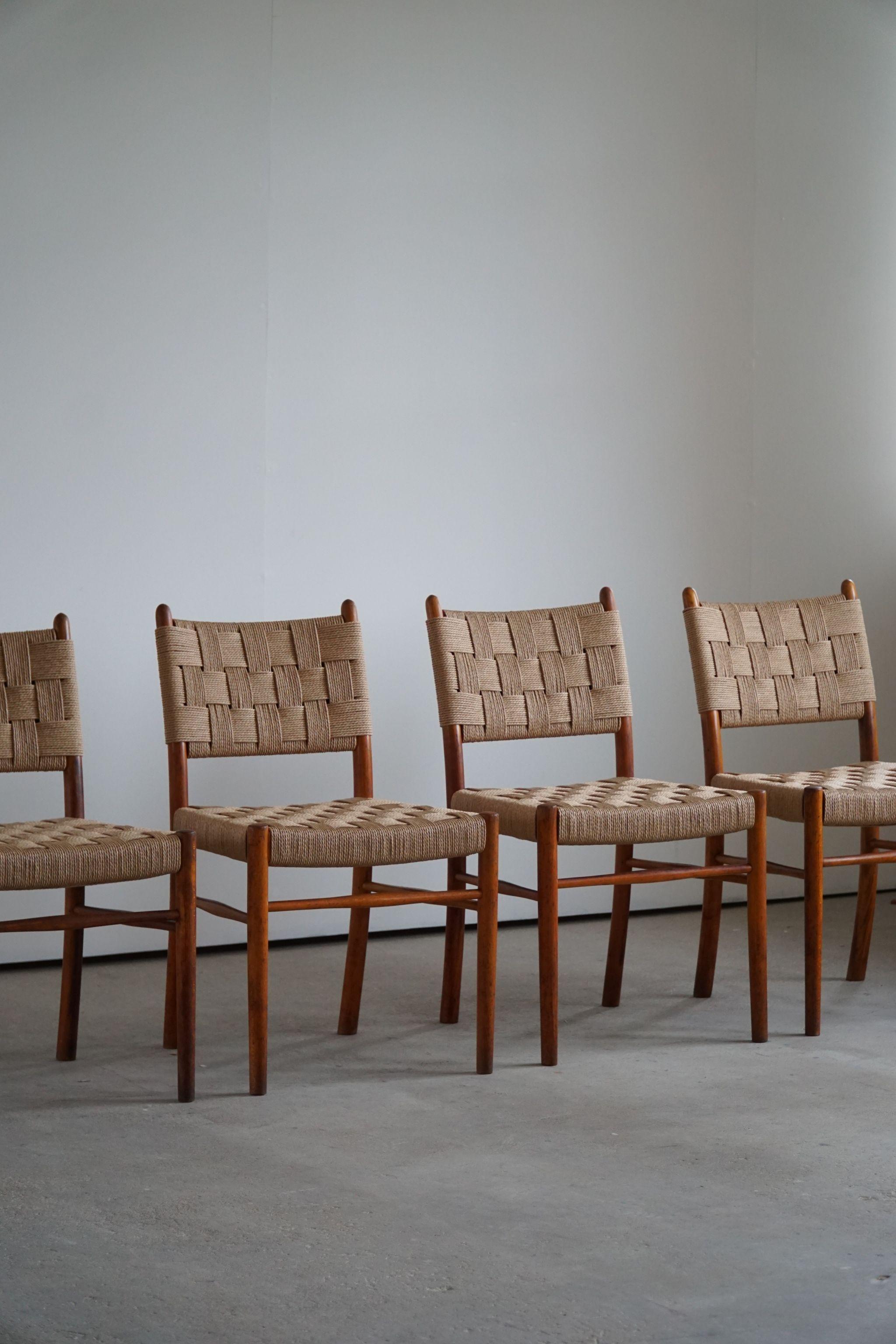 Danish Karl Schrøder, Set of 8 Dining Chairs for Fritz Hansen, Model 1462 & 1572, 1930s