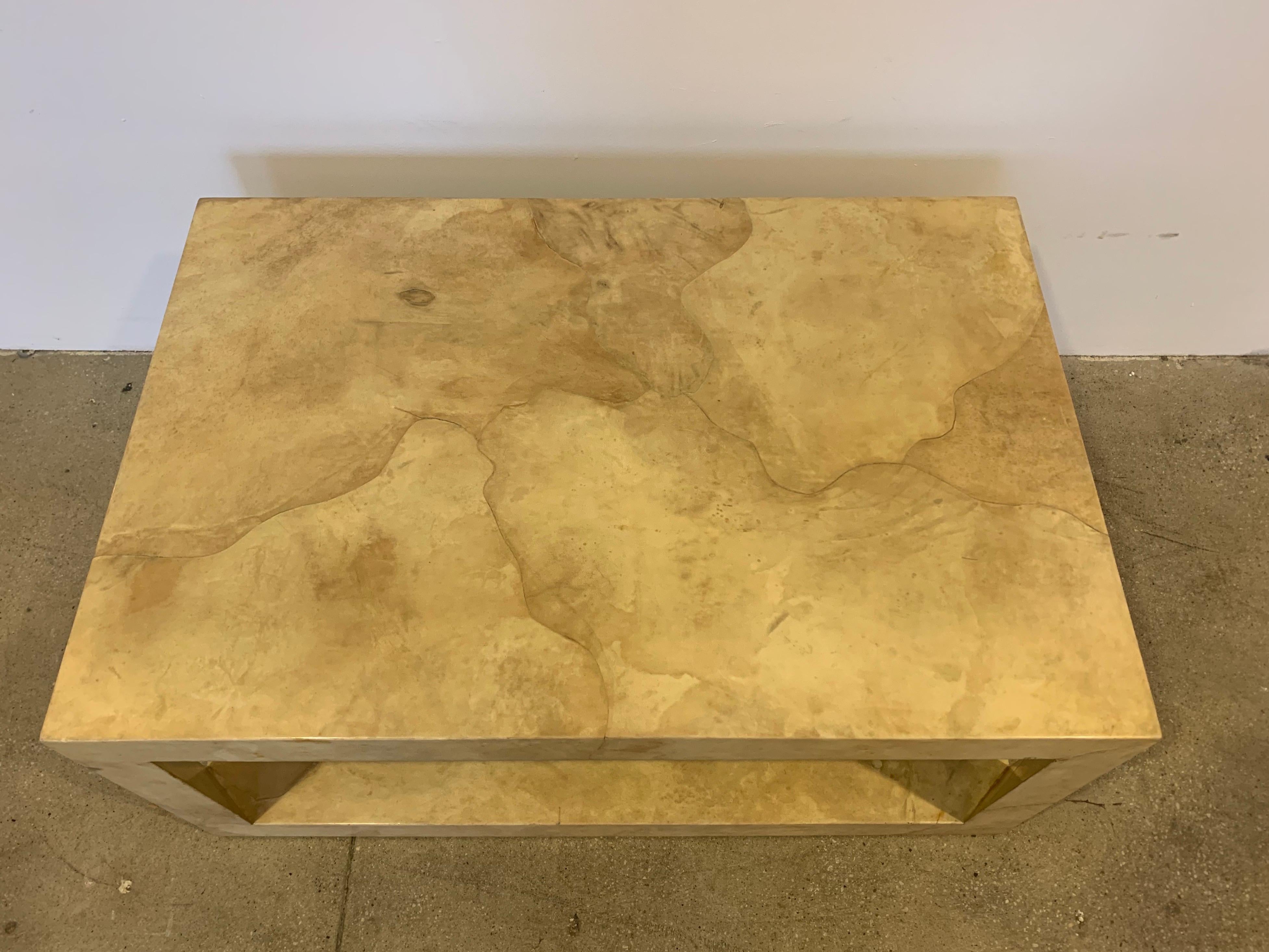 Karl Spinger 1970s Parchment Coffee Table Signed 7