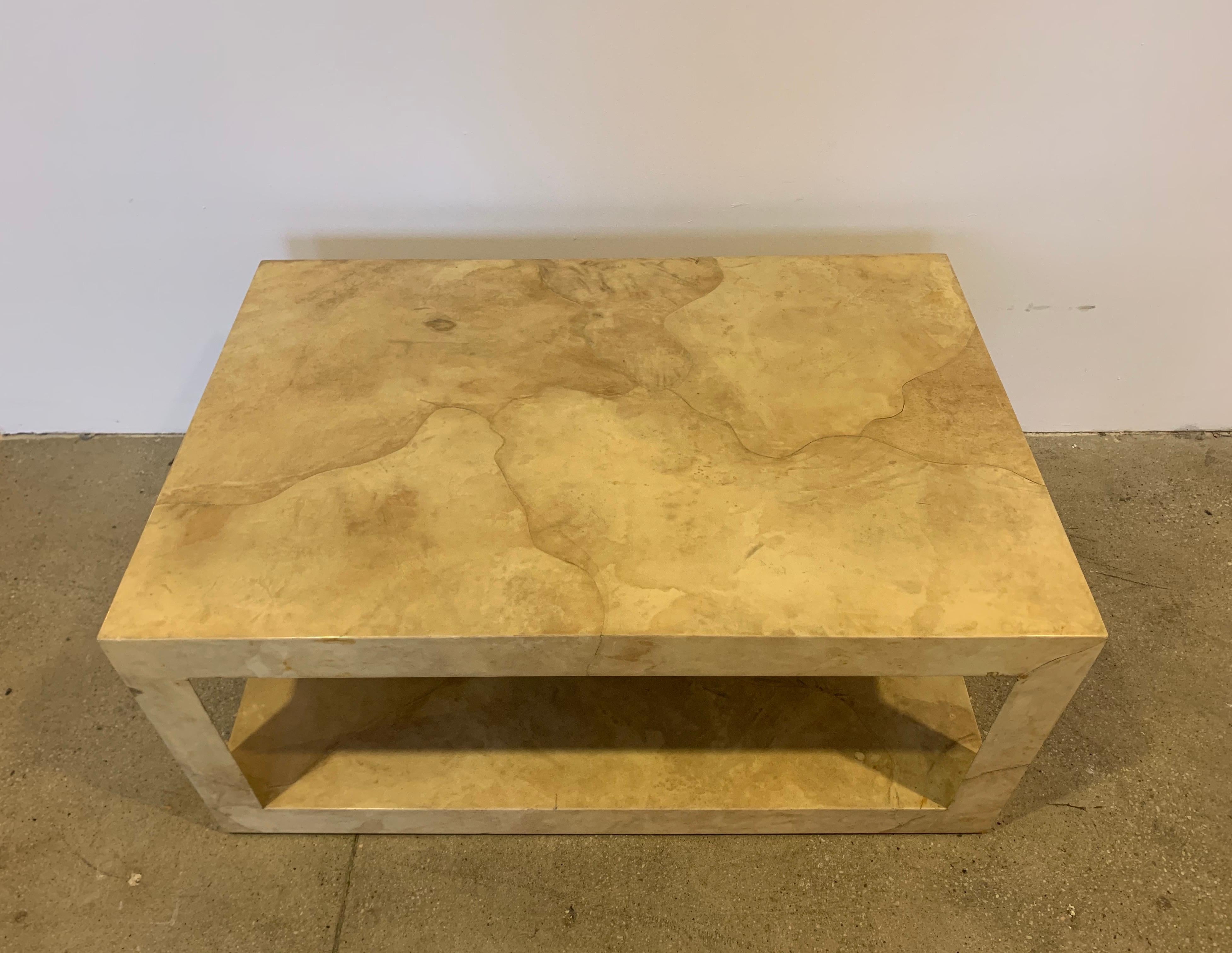 Karl Spinger 1970s Parchment Coffee Table Signed 8