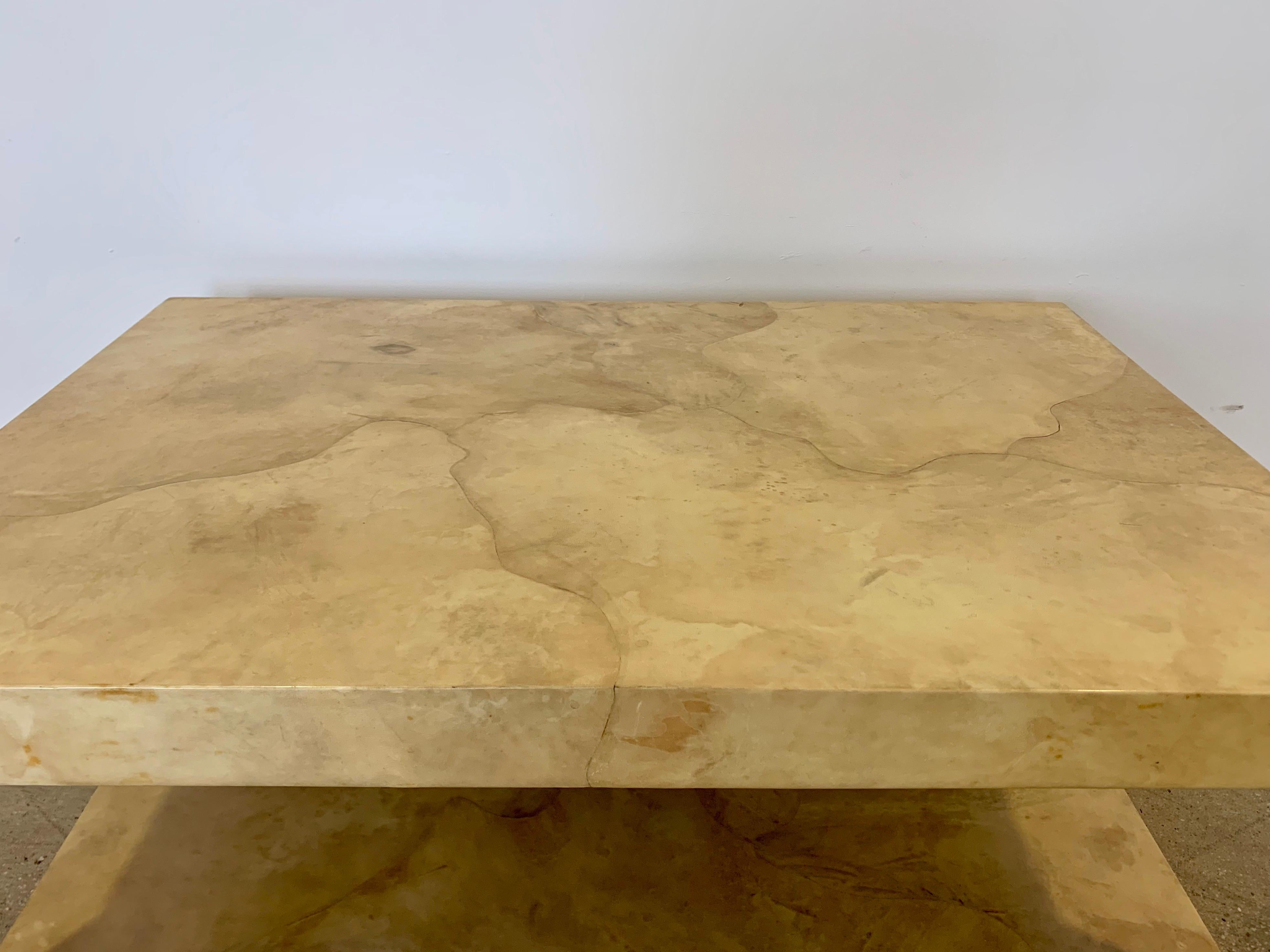 Late 20th Century Karl Spinger 1970s Parchment Coffee Table Signed