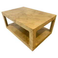 Karl Spinger 1970s Parchment Coffee Table Signed