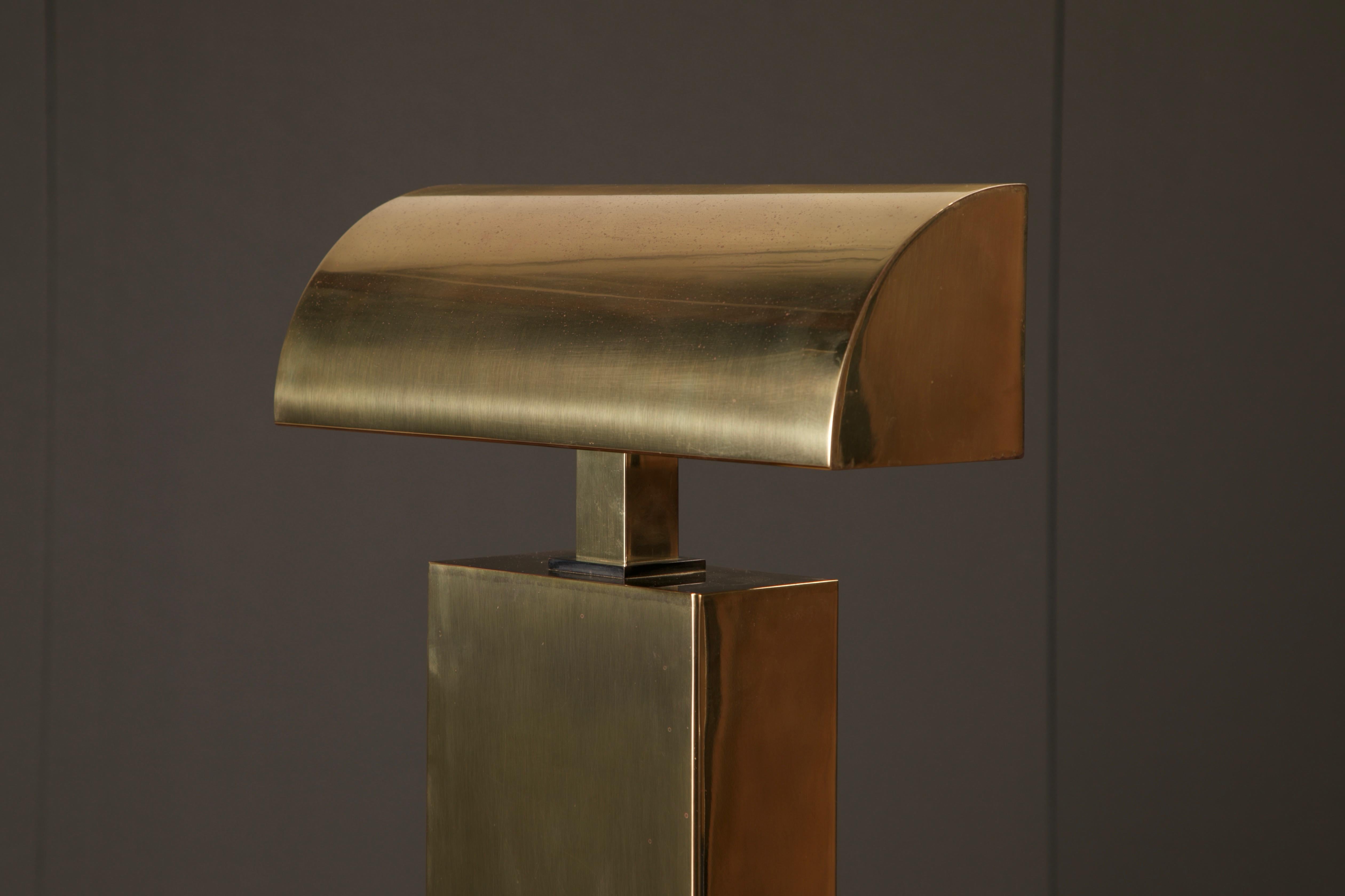 Karl Spinger 'Sculpture' Brass Table Lamp, c 1980, Signed For Sale 4