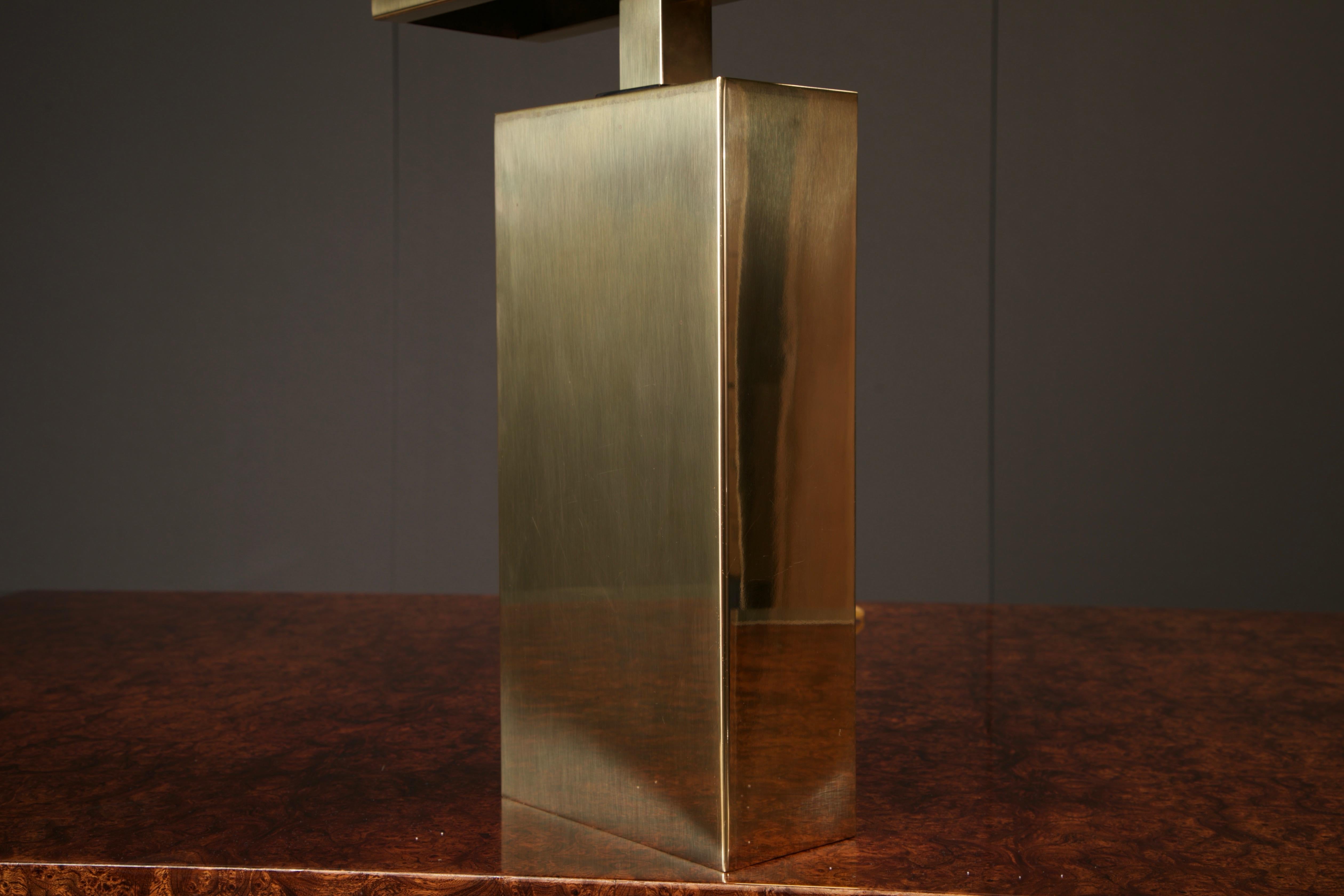 Karl Spinger 'Sculpture' Brass Table Lamp, c 1980, Signed For Sale 6