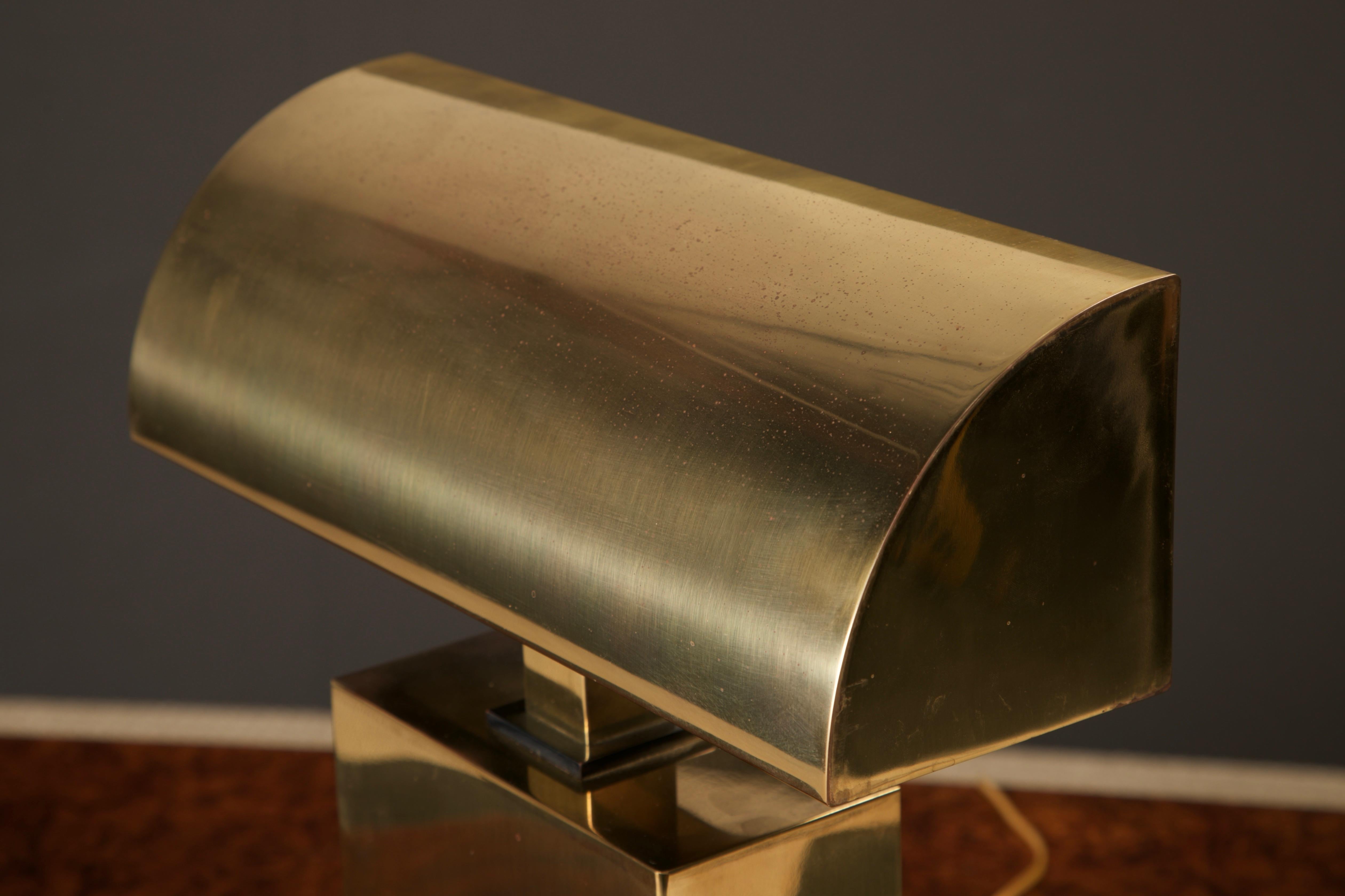 Karl Spinger 'Sculpture' Brass Table Lamp, c 1980, Signed For Sale 8