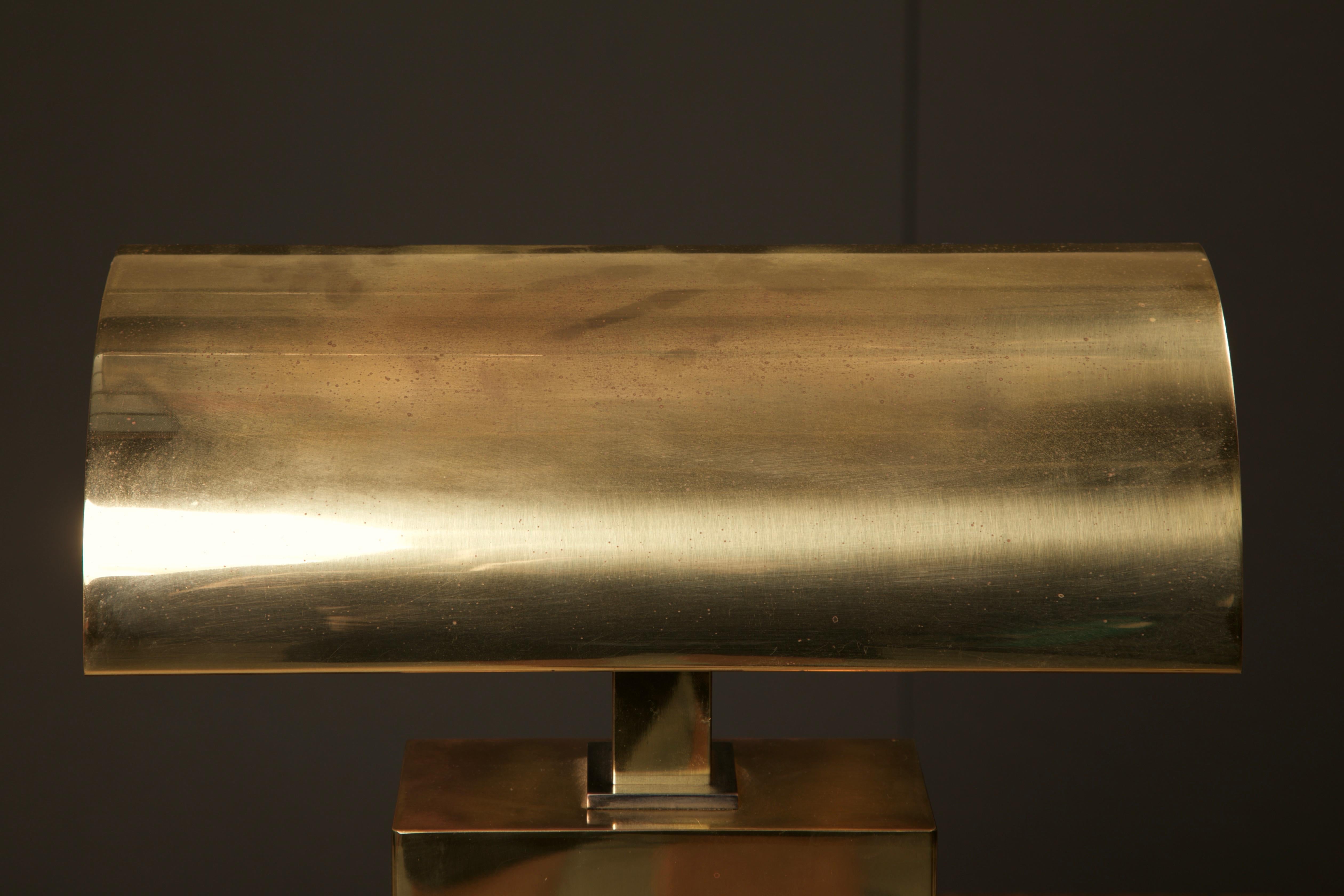 Karl Spinger 'Sculpture' Brass Table Lamp, c 1980, Signed For Sale 9