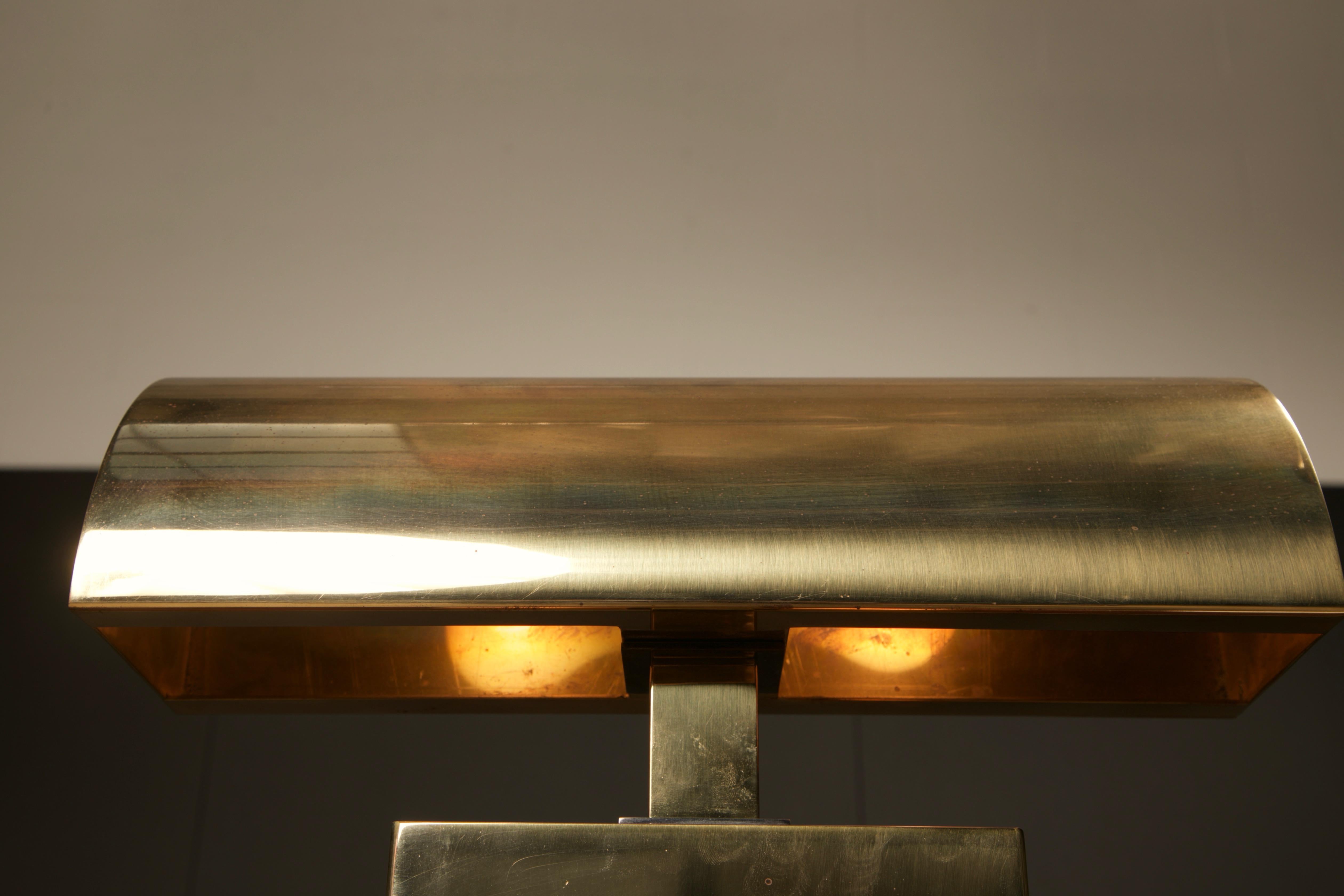 Karl Spinger 'Sculpture' Brass Table Lamp, c 1980, Signed For Sale 10