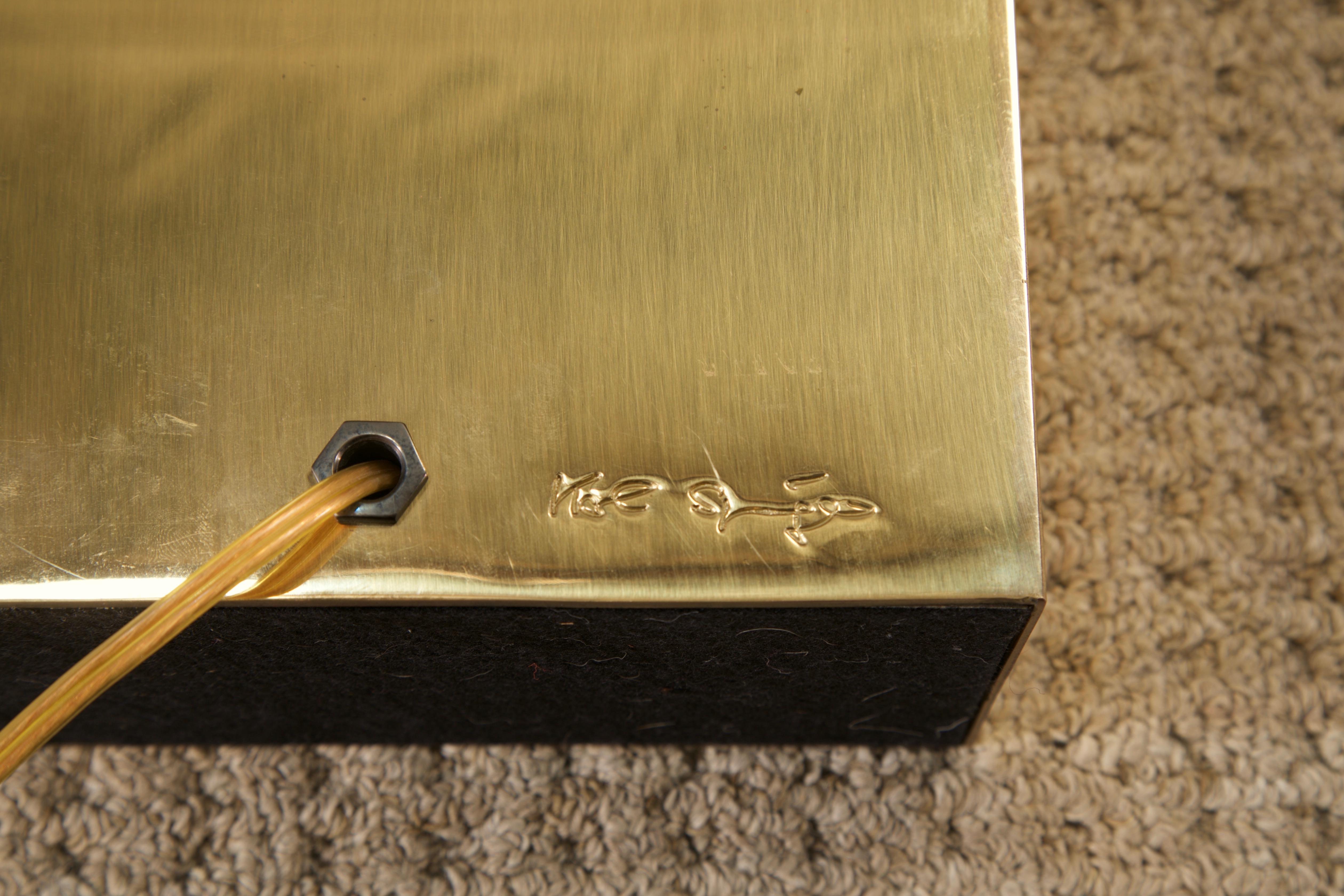 Karl Spinger 'Sculpture' Brass Table Lamp, c 1980, Signed For Sale 11