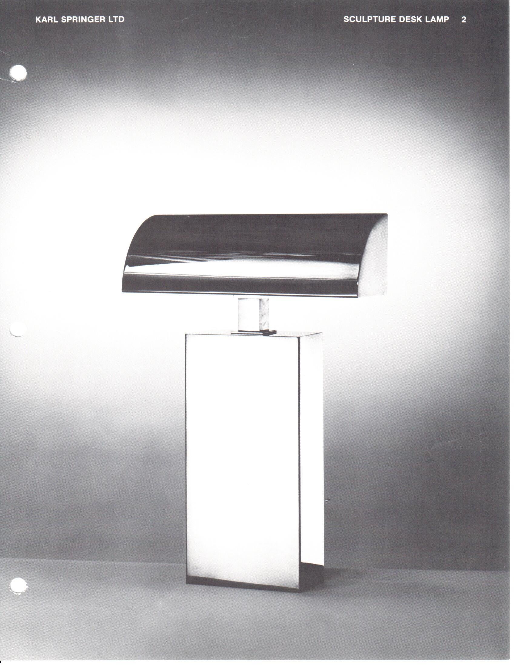 Karl Spinger 'Sculpture' Brass Table Lamp, c 1980, Signed For Sale 12