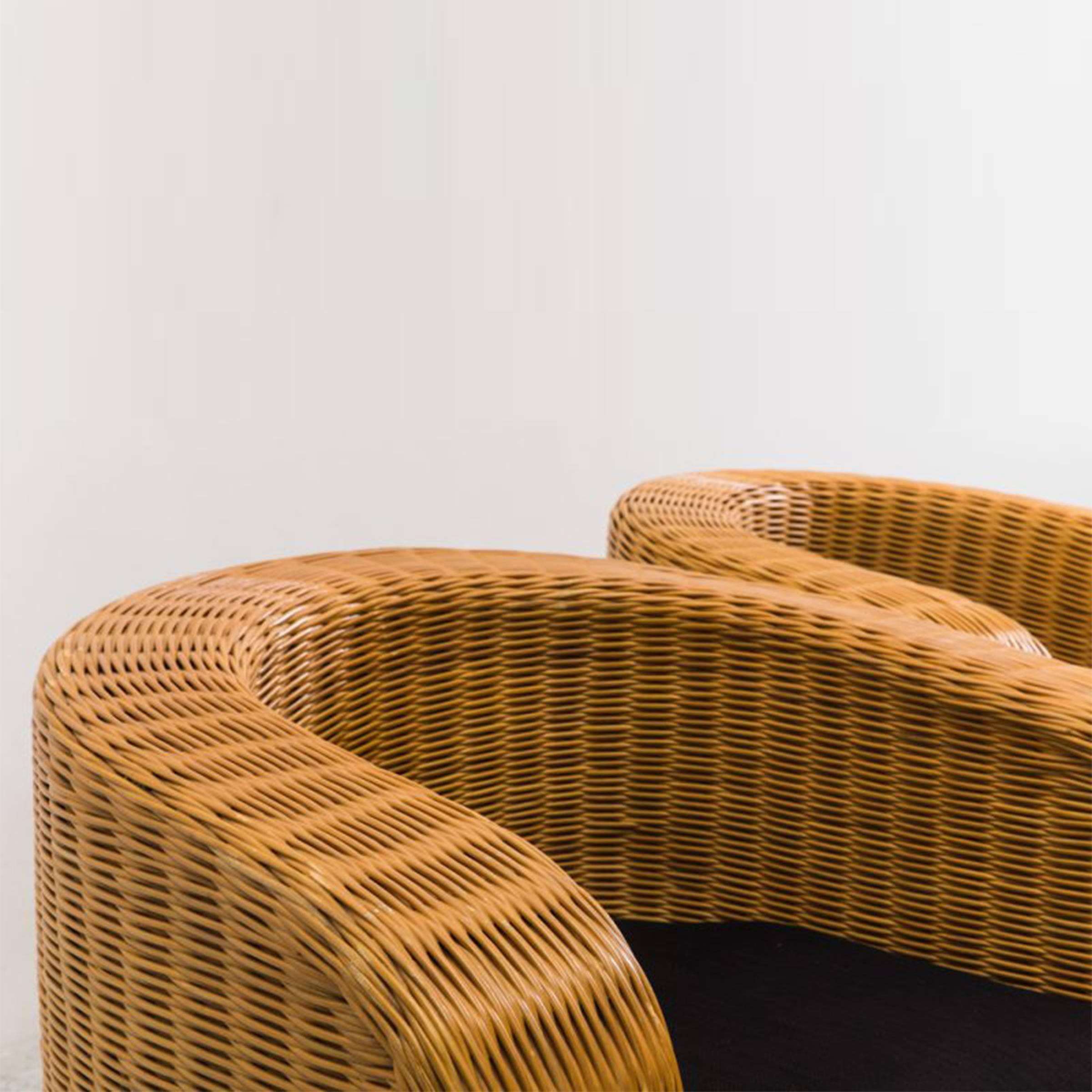 Karl Springer, Set of Four Wicker Pullman Chairs, USA, 1985 In Excellent Condition In New York, NY