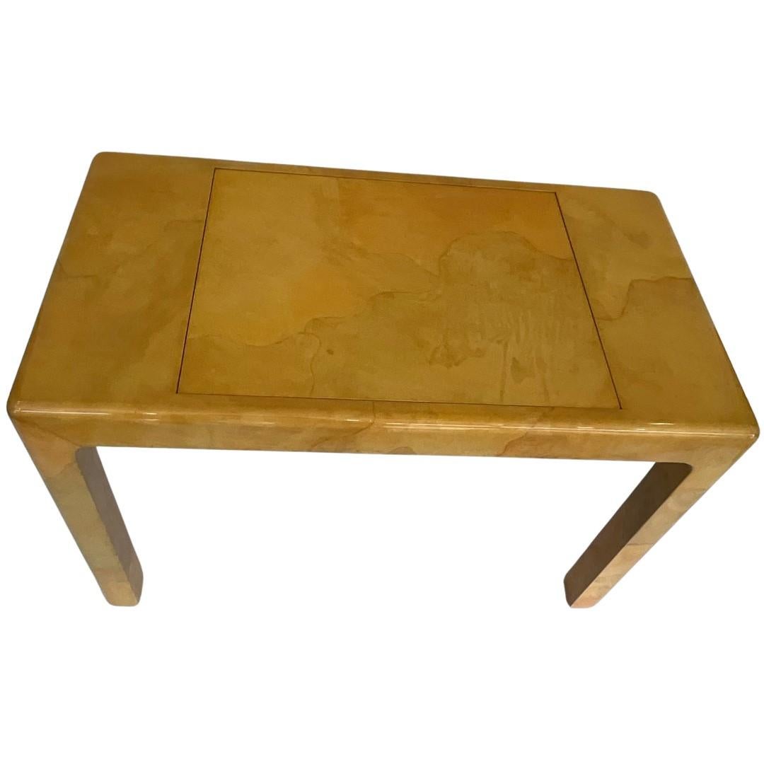 Table de jeu de backgammon en peau de chèvre Karl Springer 1977 Bon état - En vente à Los Angeles, CA