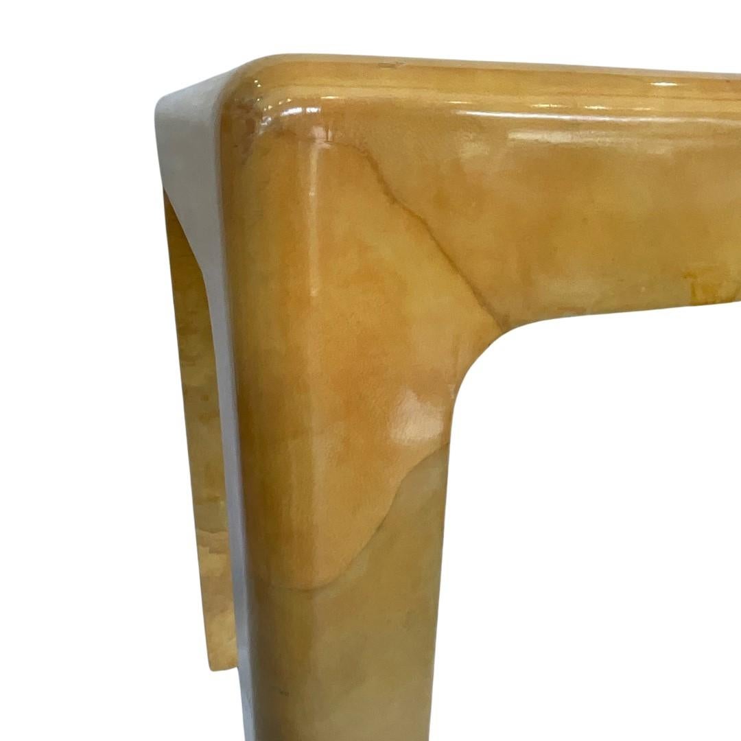 Cuir de chèvre Table de jeu de backgammon en peau de chèvre Karl Springer 1977 en vente