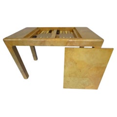 Mesa de juego de backgammon de piel de cabra Karl Springer 1977