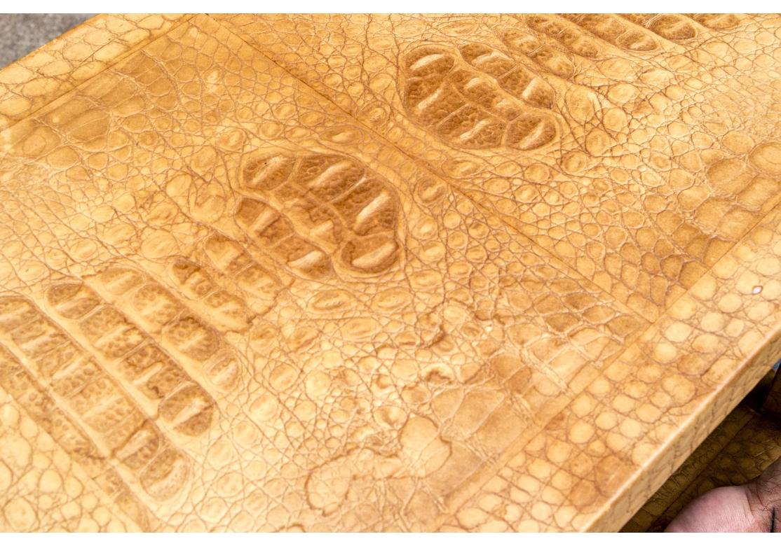 American Karl Springer 1986 Python Snakeskin Telephone Table Signed & Dated For Sale