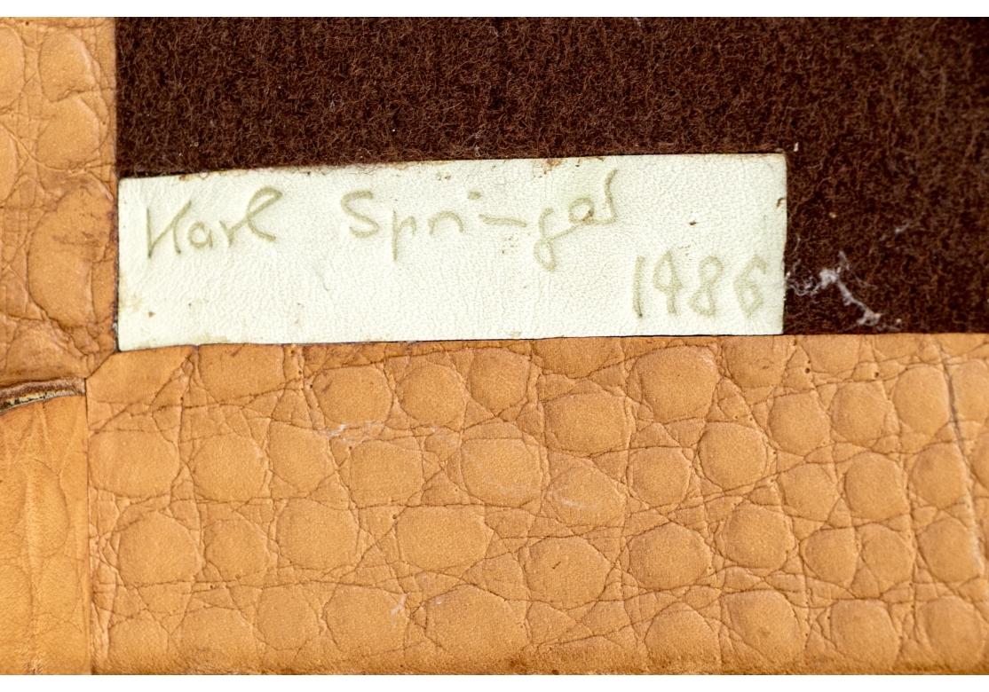 Karl Springer 1986 Python Snakeskin Telephone Table Signed & Dated For Sale 1