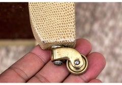 Karl Springer 1991 Tavolo da telefono in pelle di serpente firmato e datato