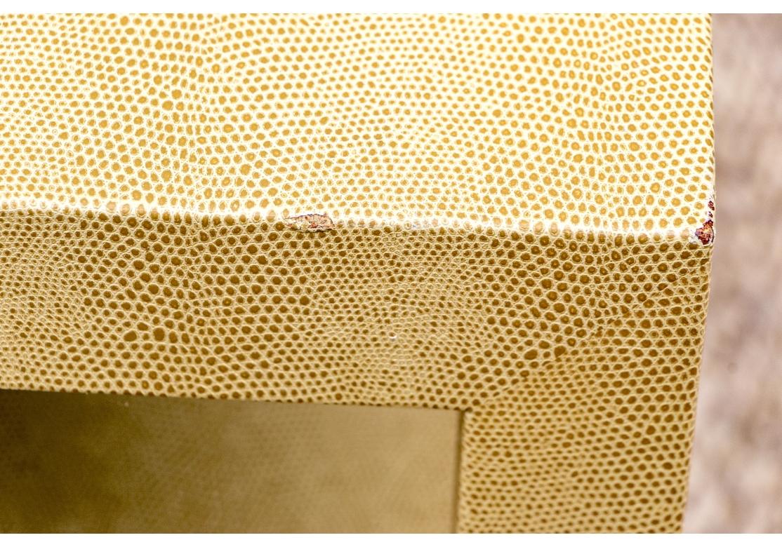 Karl Springer 1991 Snakeskin Telephone Table Signed & Dated In Fair Condition For Sale In Bridgeport, CT