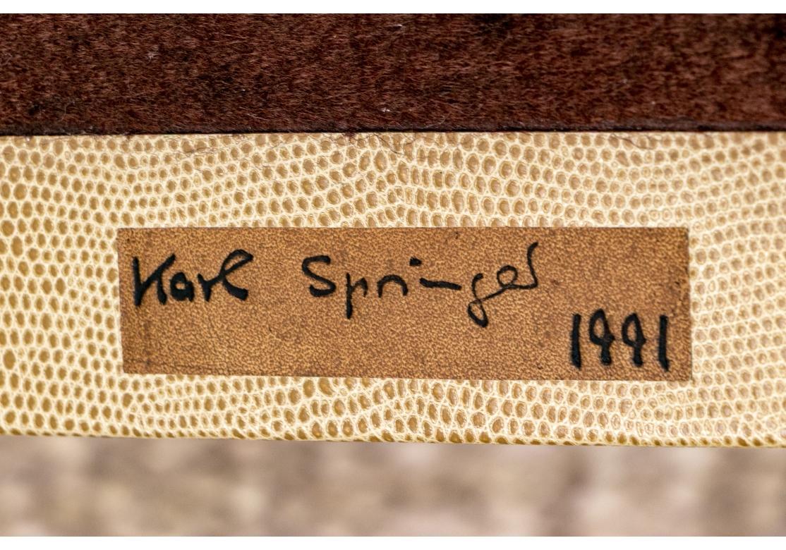 Python Karl Springer 1991 Snakeskin Telephone Table Signed & Dated For Sale