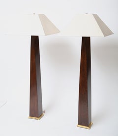 Karl Springer African Mekour Wood JMF Floor Lamps