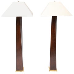 Karl Springer African Mekour Wood JMF Floor Lamps