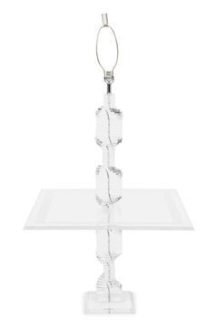 Karl Springer American Mid-Century Lucite FLoor Lamp with Table