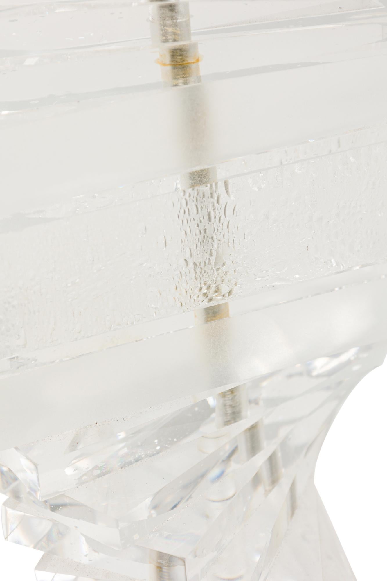 Karl Springer Amerikanische Mid-Century- FLoor-Lampe aus Lucite mit Tisch (20. Jahrhundert) im Angebot