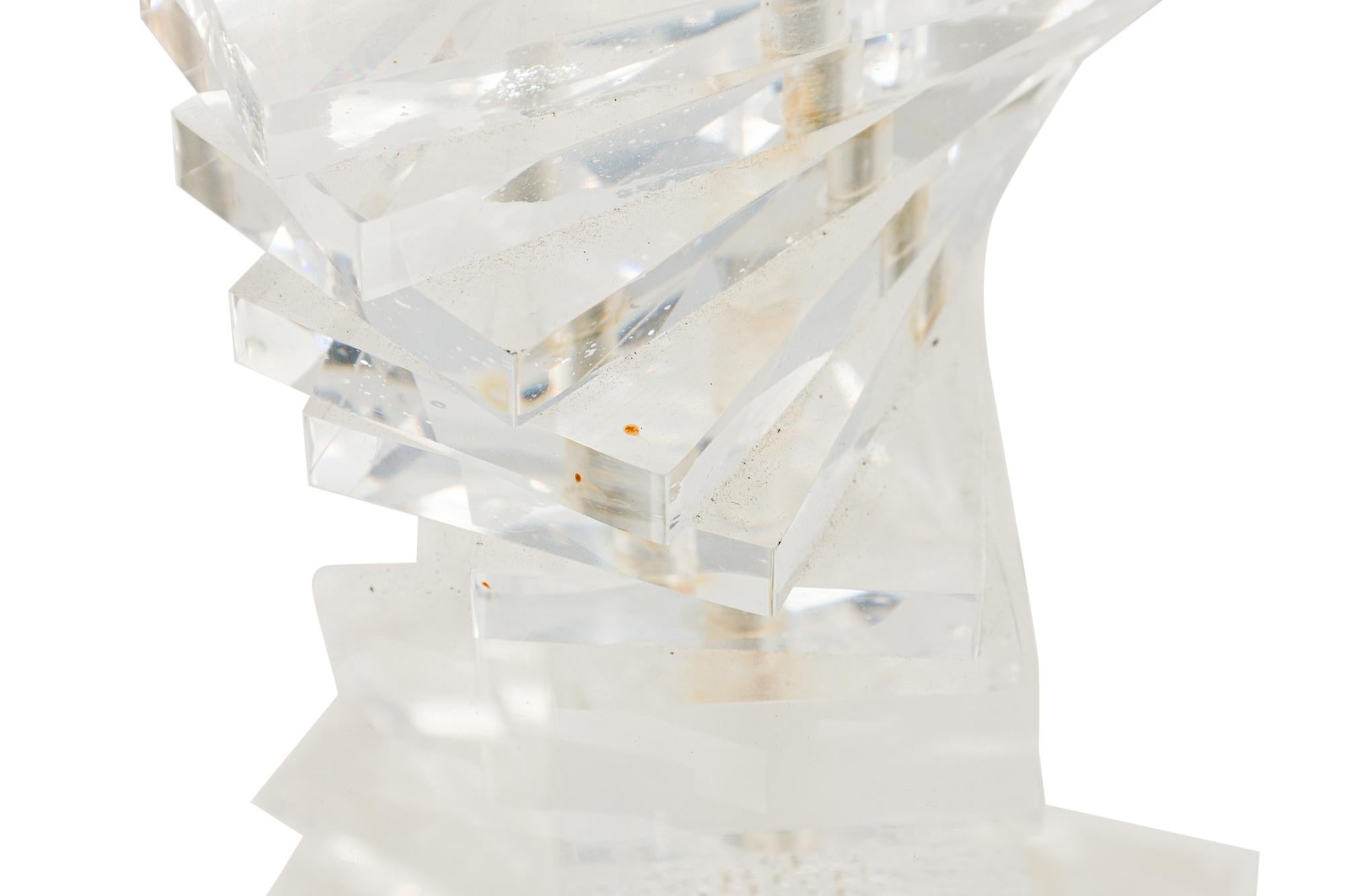 Karl Springer Amerikanische Mid-Century- FLoor-Lampe aus Lucite mit Tisch im Angebot 1