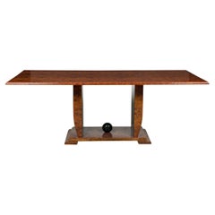 Mesa de comedor americana de mediados de siglo Karl Springer de madera de burl