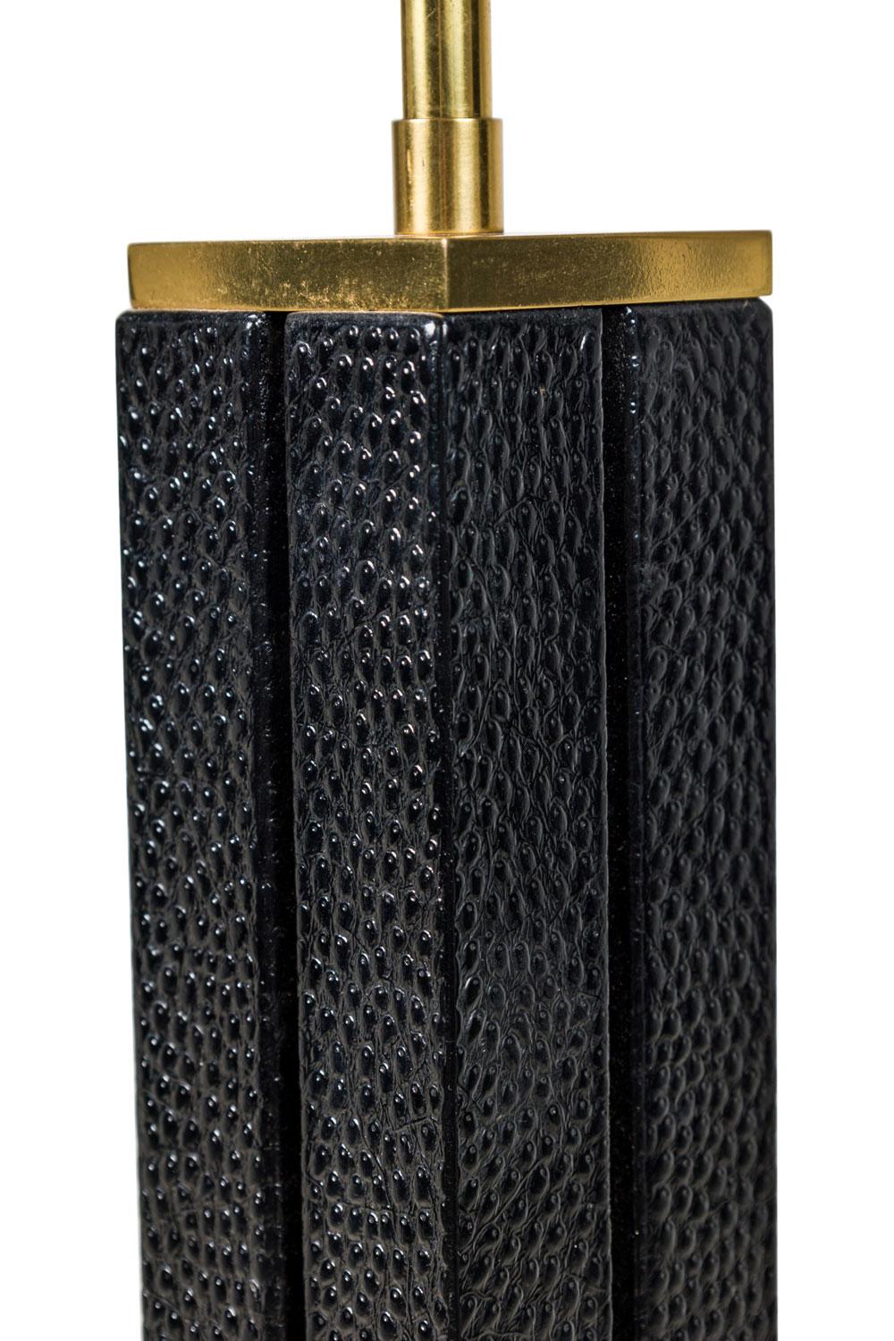 Lampadaire à colonne enveloppée d'autruche Karl Springer American Mid-Century en vente 1