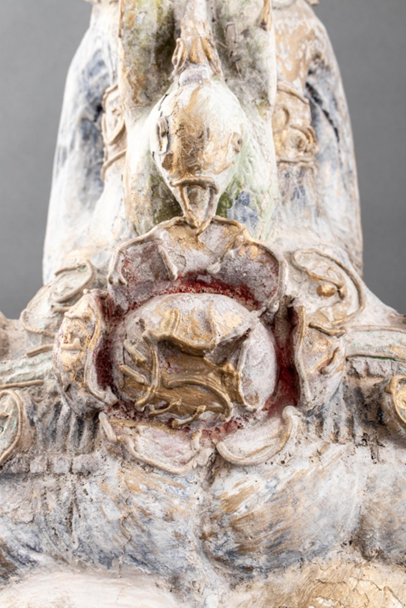 Metal Karl Springer Attr. Chinese Guanyin Bust Sculpture
