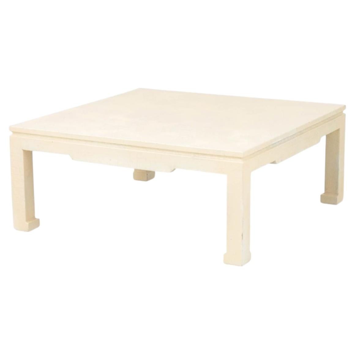 Karl Springer Attr. Table basse en faux crocodile