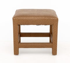 Karl Springer Attr. Hocker mit Straußenlederbezug