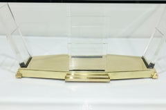 Lorin Marsh Dining Table with Lucite Supports and Brass Base
