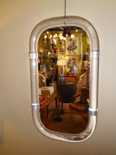 Karl Springer Attributed Floating Lucite Mirror, 1970s.