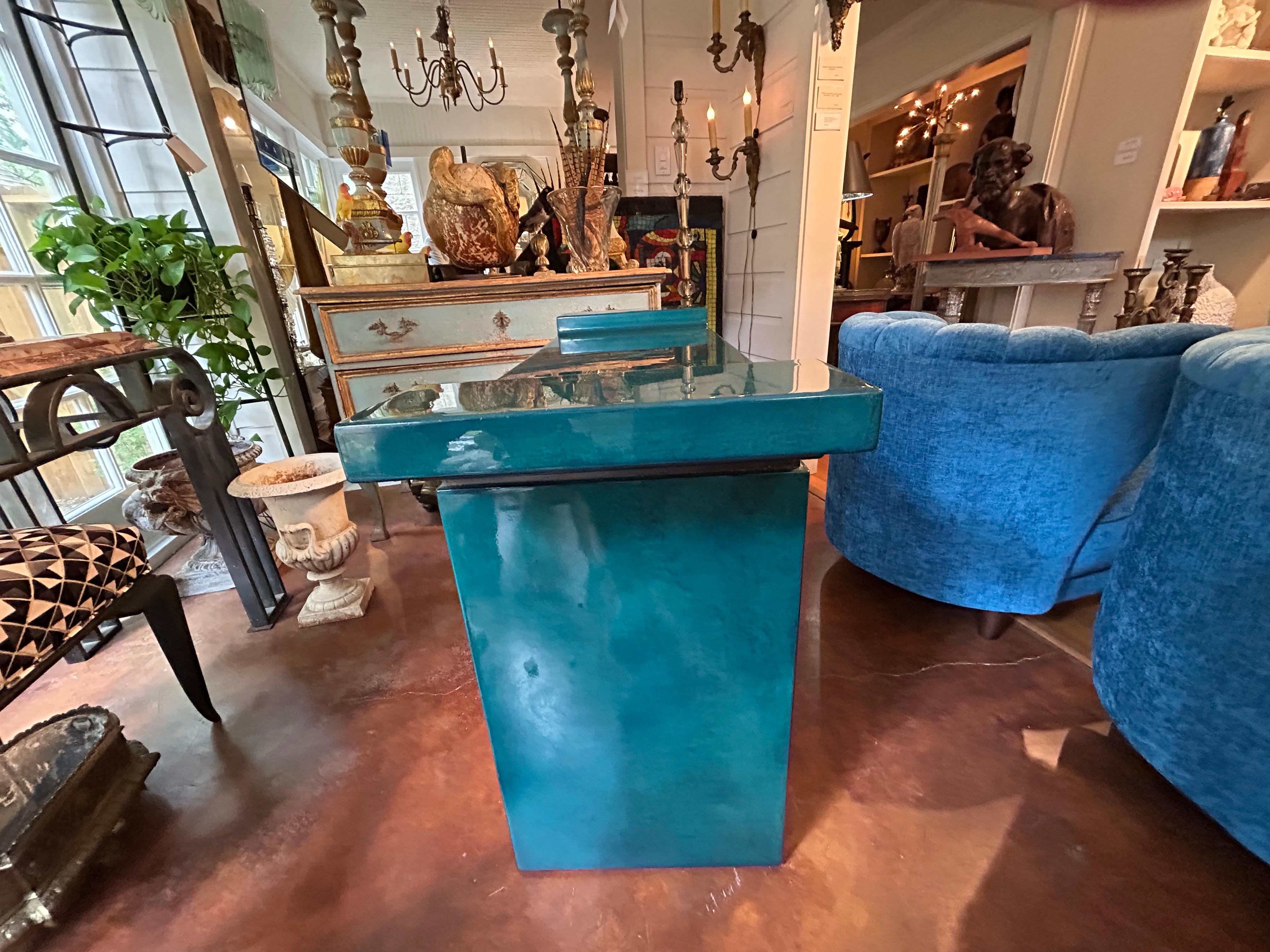 Mid Century Modern Lacquered Goat Skin Console Table Karl