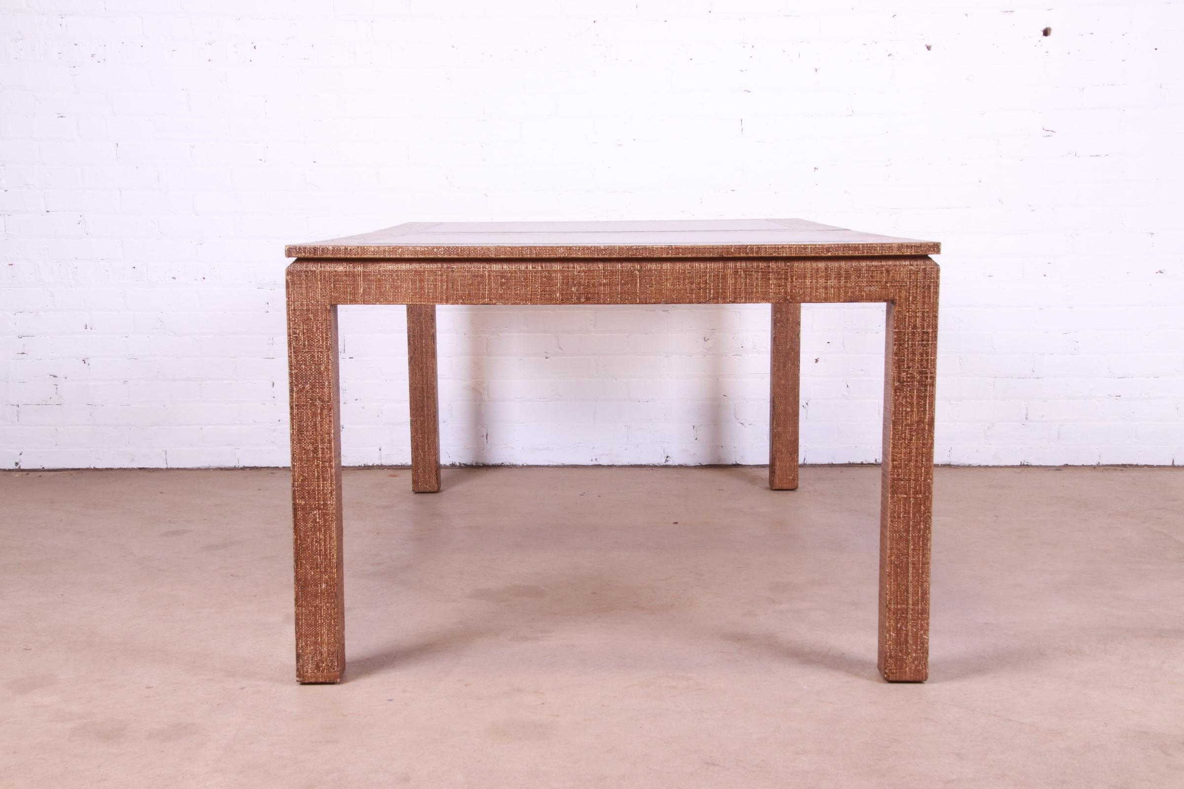 Mid-Century Modern Lacquered Grasscloth Dining Table In Manner of Karl Springer For Sale 13