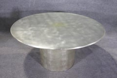 Karl Springer Attributed Silver Leaf Dining Table
