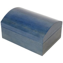 Karl Springer Azure Blue Snake Skin Covered Box