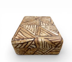 Karl Springer Batik Clad Jewelry Box With Suede Interior.