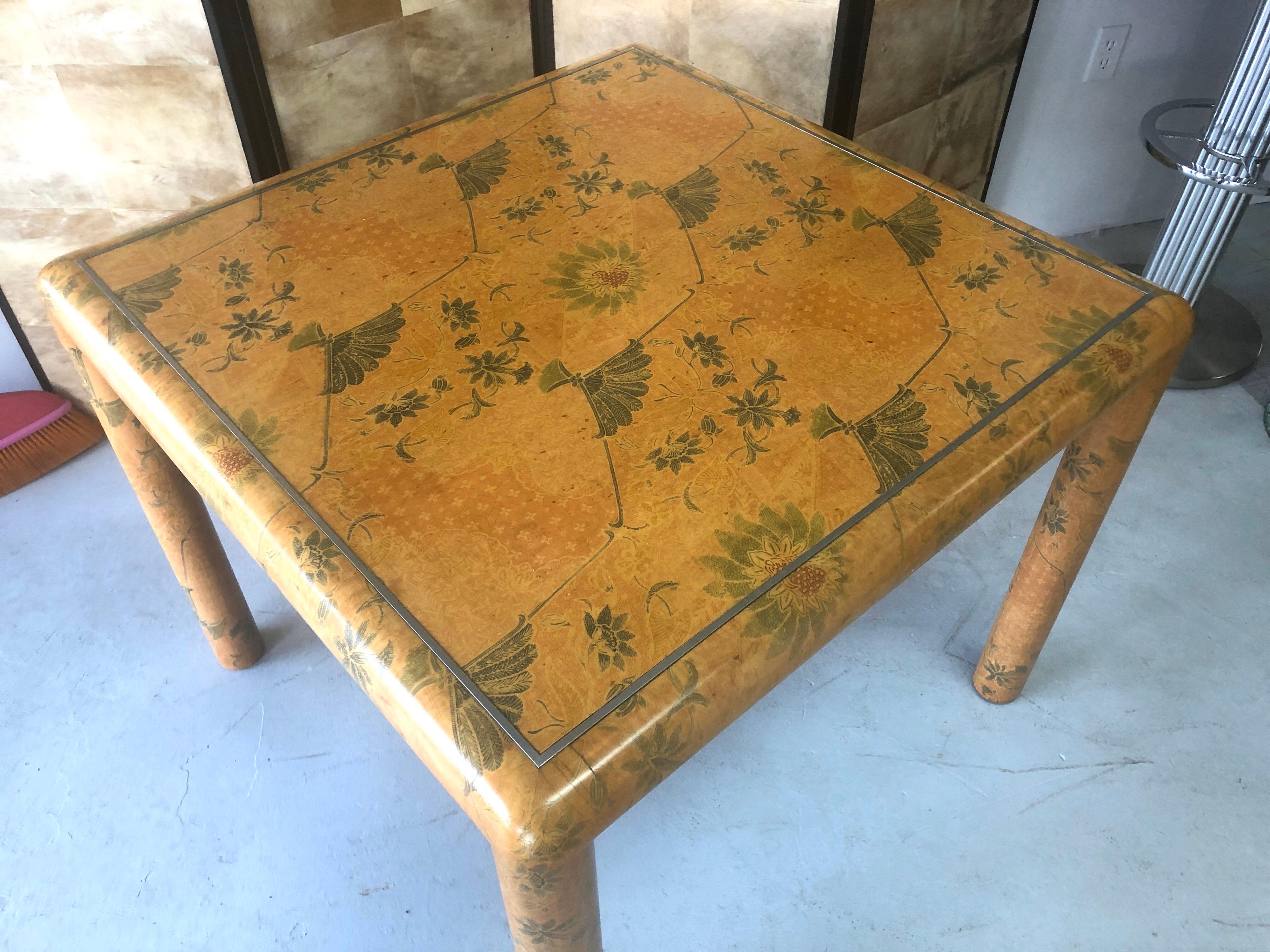 American Karl Springer Batik Game Table