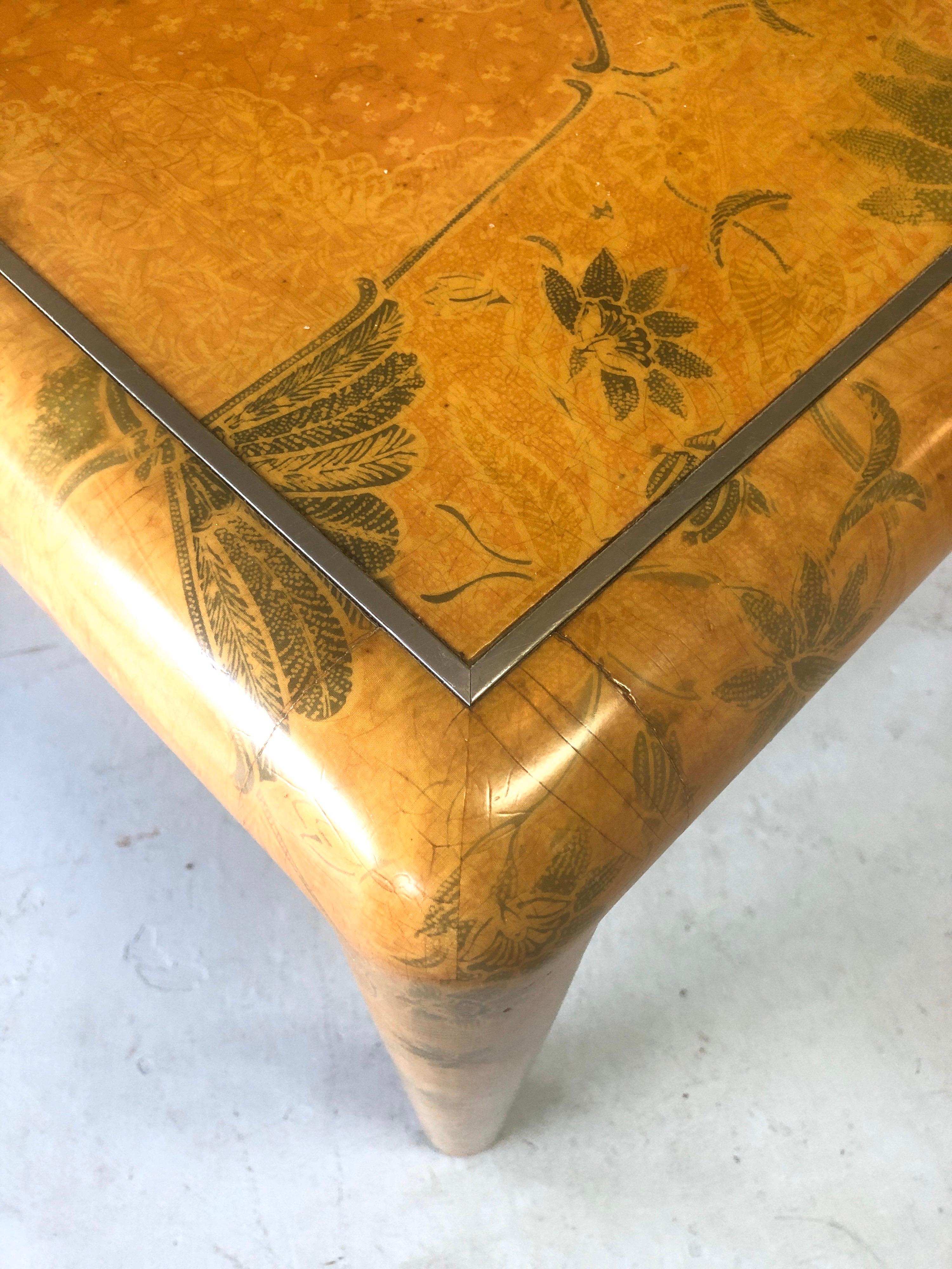 Karl Springer Batik Game Table In Good Condition In Miami, FL
