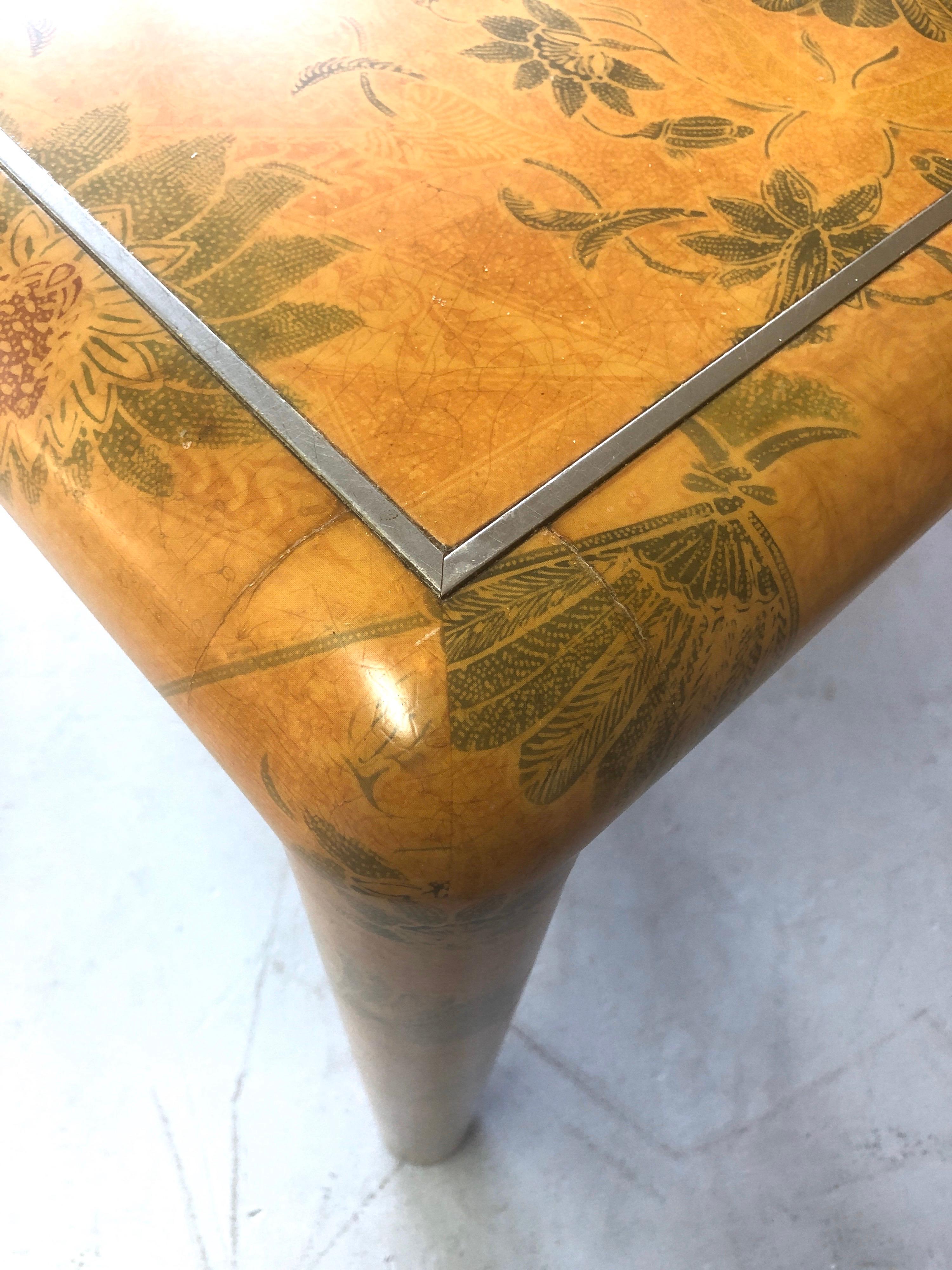 Late 20th Century Karl Springer Batik Game Table