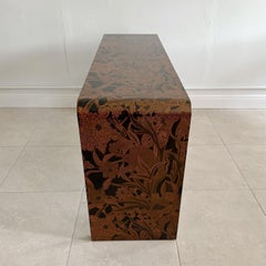 Karl Springer Batik Waterfall Console Table, 1970s