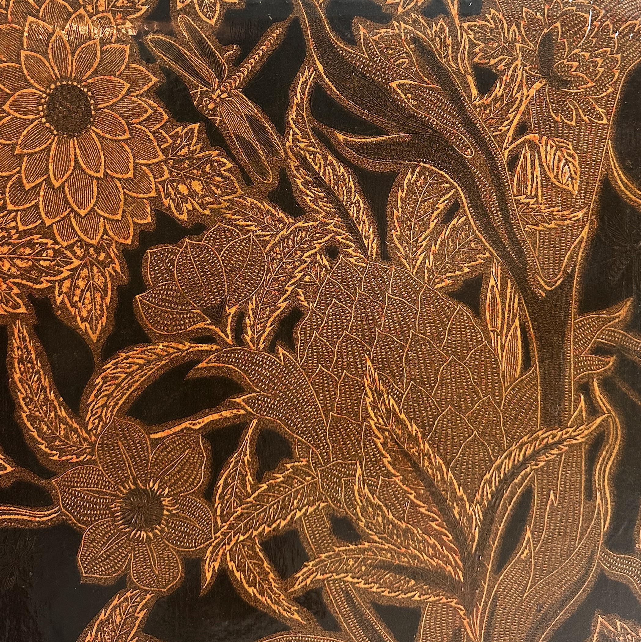 American Karl Springer Batik Waterfall Console Table, 1970s