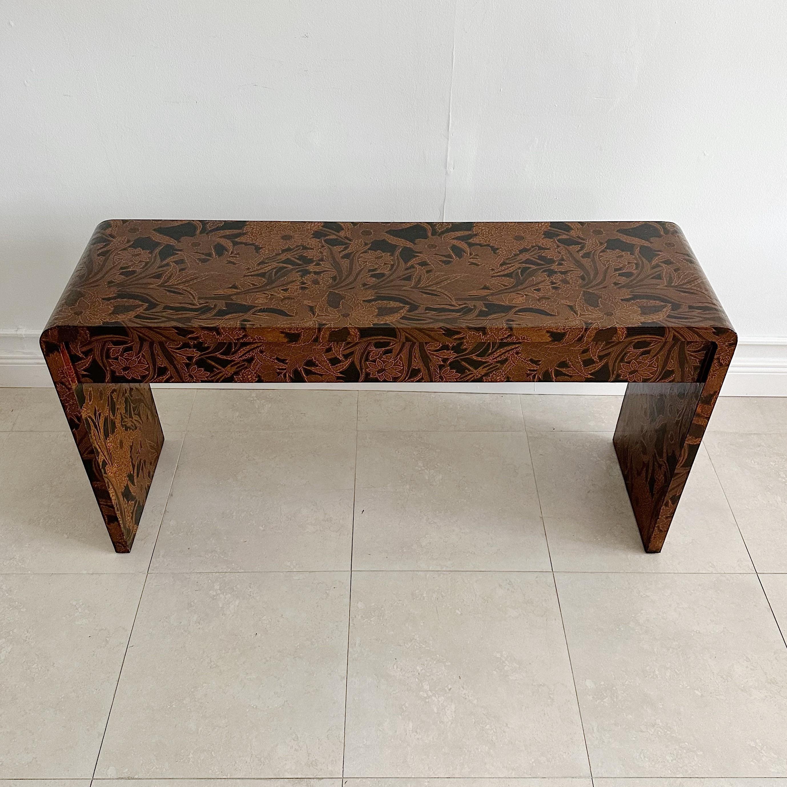 Late 20th Century Karl Springer Batik Waterfall Console Table, 1970s